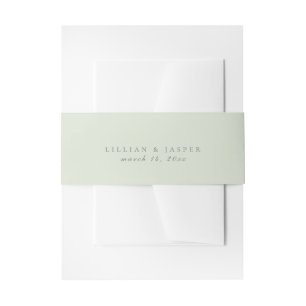 Solid Colour Dusty Sage Wedding Invitation Belly Band