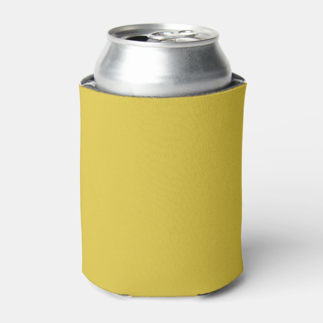 Solid colour dusty yellow can cooler (Can Front)