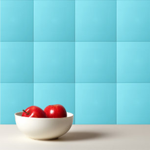 Solid colour electric light aqua blue tile