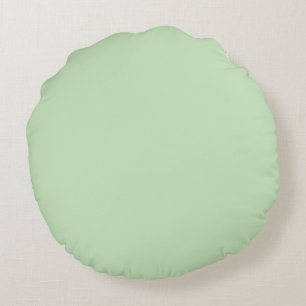 Solid Colour Elegant Sage Green Trendy Fashionable Round Pillow