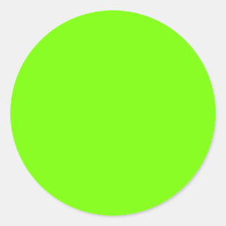 solid colour fluorescent  green background classic round sticker