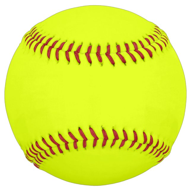 solid colour fluorescent  yellow softball (Front)
