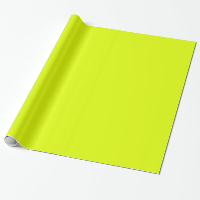 solid colour fluorescent  yellow wrapping paper (Unrolled)