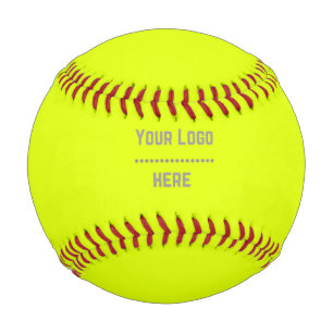 solid colour fluorescent  yellow - your  logo  baseball