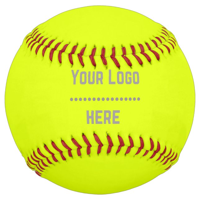 solid colour fluorescent  yellow - your  logo softball (Front)