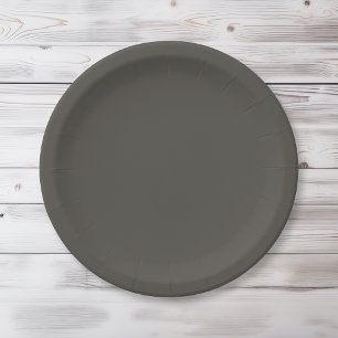 Solid colour Forest Shadow green grey Paper Plate
