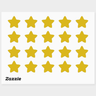 Solid colour goldenrod plain mustard yellow star sticker