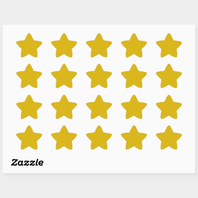 Solid colour goldenrod plain mustard yellow star sticker (Sheet)