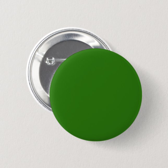 Solid colour green leaves 2 inch round button (Front & Back)