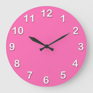 Solid Colour: Hot Pink #2 Large Clock