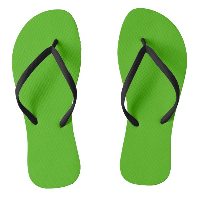 Solid colour kelly green flip flops (Footbed)