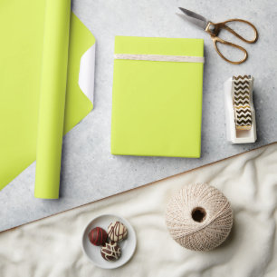 Solid colour key lime yellow green wrapping paper