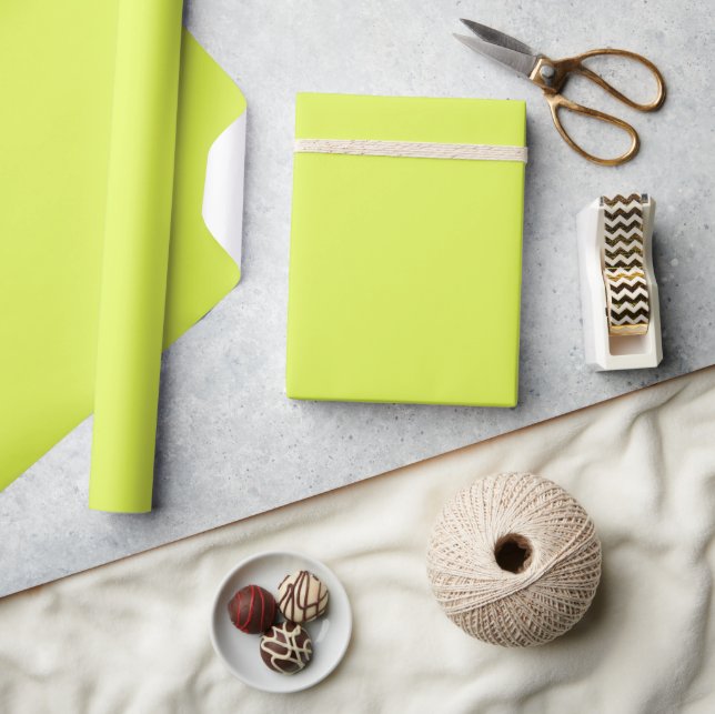 Solid colour key lime yellow green wrapping paper (Crafts)