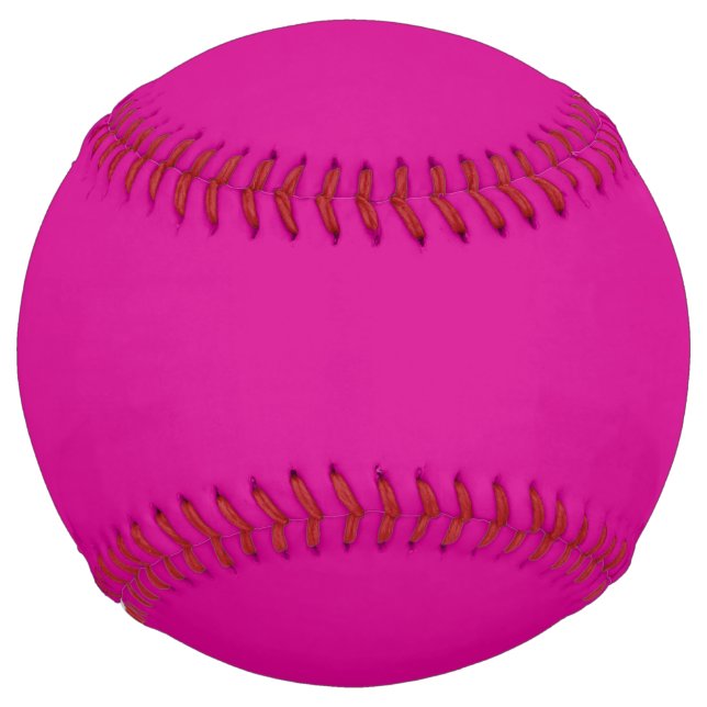 Solid colour light berry pink fuchsia softball (Front)