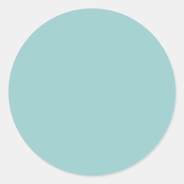 Solid Colour Light Blue 99CCCC Background Classic Round Sticker (Front)
