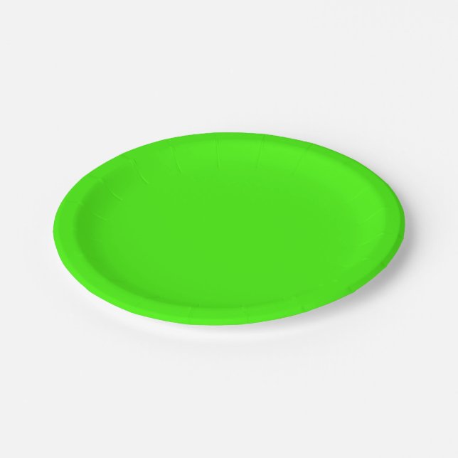 Solid Colour: Lime Green Paper Plate (Angled)