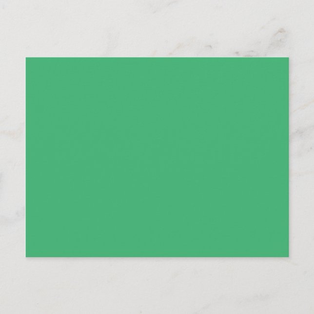 Solid Colour Medium Sea Green Blank Postcard (Front)