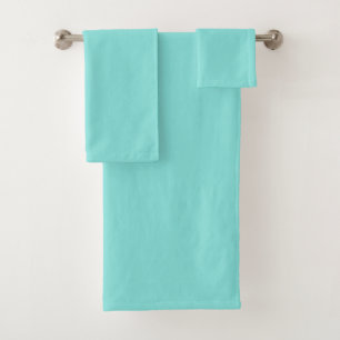 Solid colour misty teal turquoise bath towel set