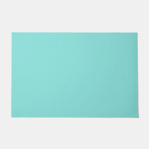 Solid colour misty teal turquoise doormat
