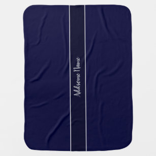 Solid Colour Modern Navy  Blue Stylish Baby Blanket