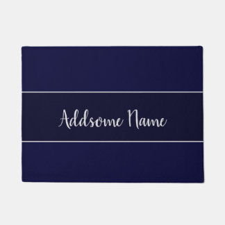 Solid Colour Modern Navy  Blue Stylish Doormat