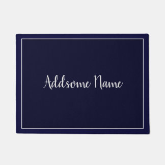 Solid Colour Modern Navy  Blue Stylish Doormat