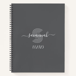 Solid Colour Monogram Sketchbook Notebook