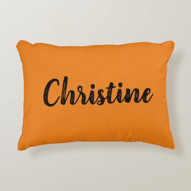 Solid Colour Name Template Accent Pillow (Front)
