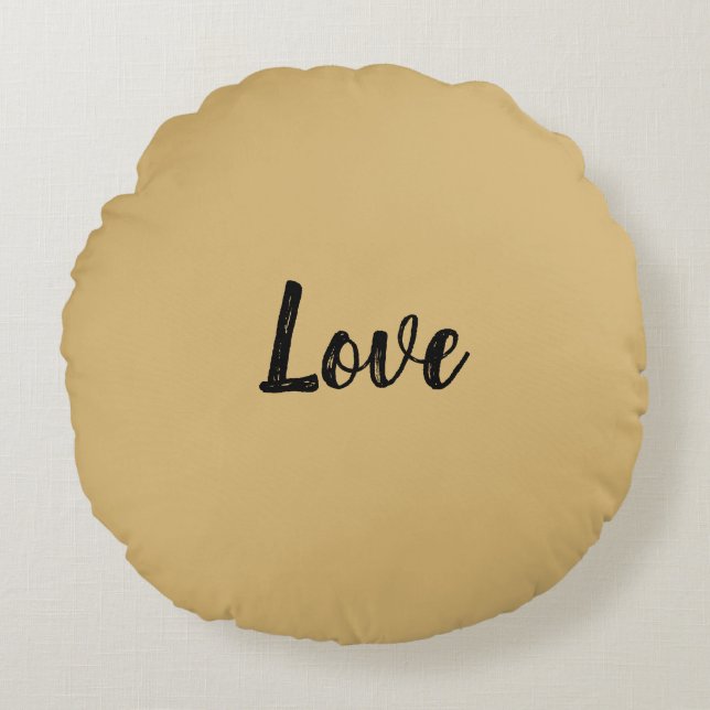 Solid Colour Name Template Round Pillow (Front)