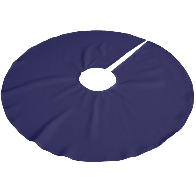 Solid Colour: Navy Blue Brushed Polyester Tree Skirt (Angled)