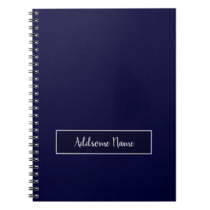 Solid Colour Navy Blue Electronics Accessory Notebook