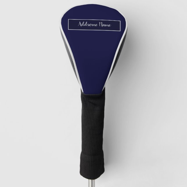 Solid colour Navy Blue Golfer Accessory Golf Head Cover (Front)