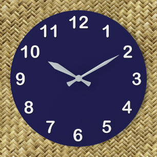 Solid Colour: Navy Blue Large Clock