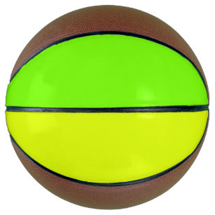 solid colour neon  yellow and green basketball