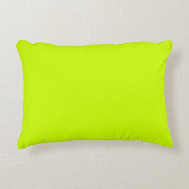 Solid Colour Neon Yellow Decorative Pillow (Front)
