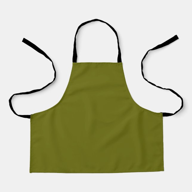 Solid colour olive green apron (Front)
