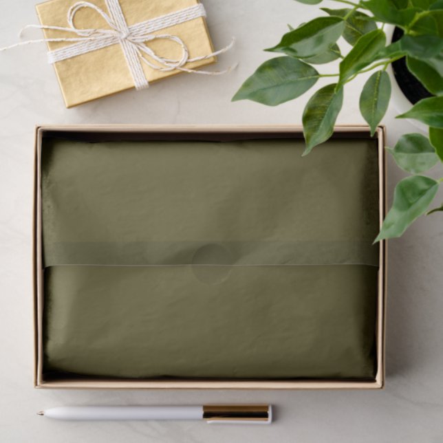 Solid Colour Olive Green Bronzetone Gifting Tissue Paper (Gift)