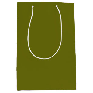 Solid colour olive green medium gift bag