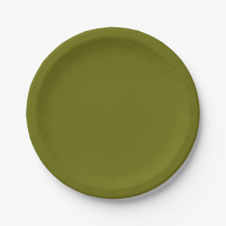 Solid colour olive green paper plate