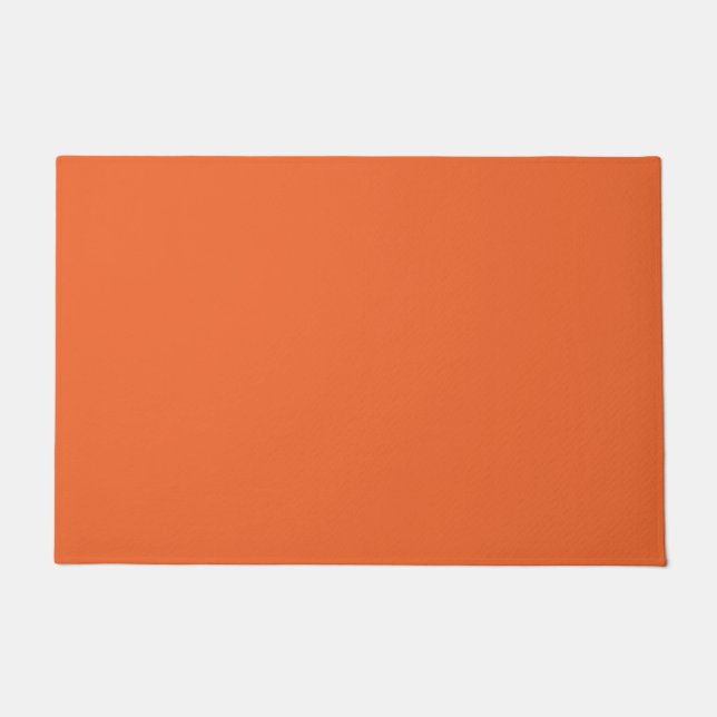Solid colour papaya orange doormat (Front)