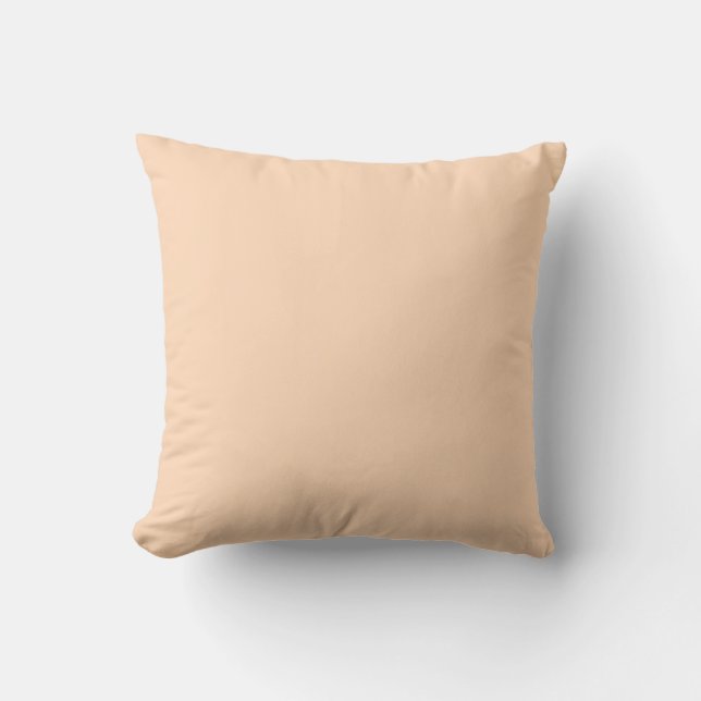 Solid Colour Peach Puff Throw Pillow (Front)