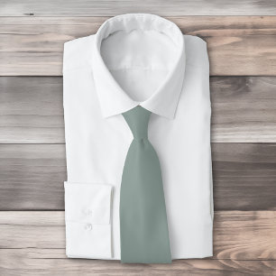 Solid colour plain agave green blue tie