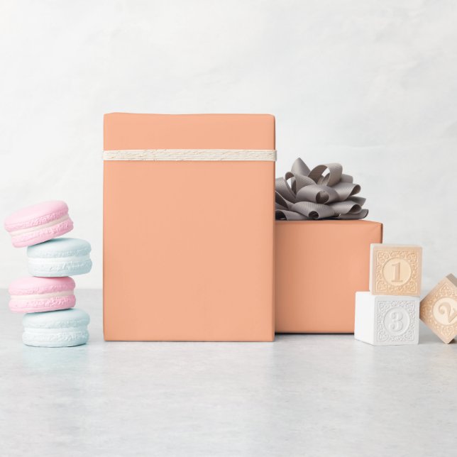 Solid colour plain apricot pastel orange wrapping paper (Baby Shower)