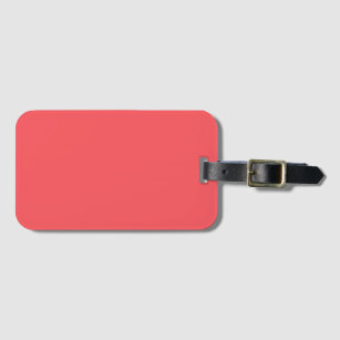 Solid colour plain bright coral luggage tag