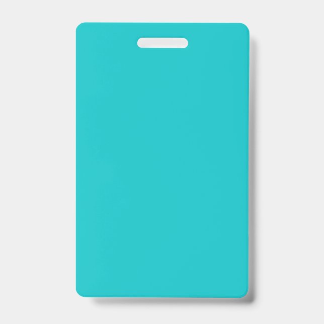 Solid colour plain bright turquoise badge (Front)