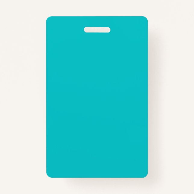 Solid colour plain bright turquoise badge (Front)