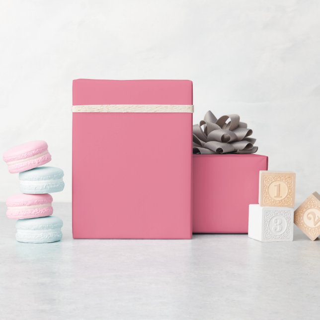 Solid colour plain Bubblegum pink Wrapping Paper (Baby Shower)