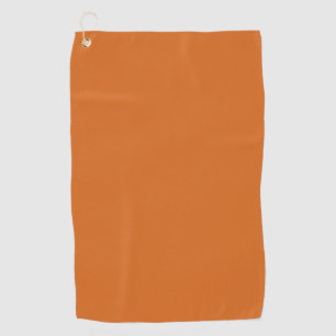 Solid colour plain burnt orange cinnamon golf towel
