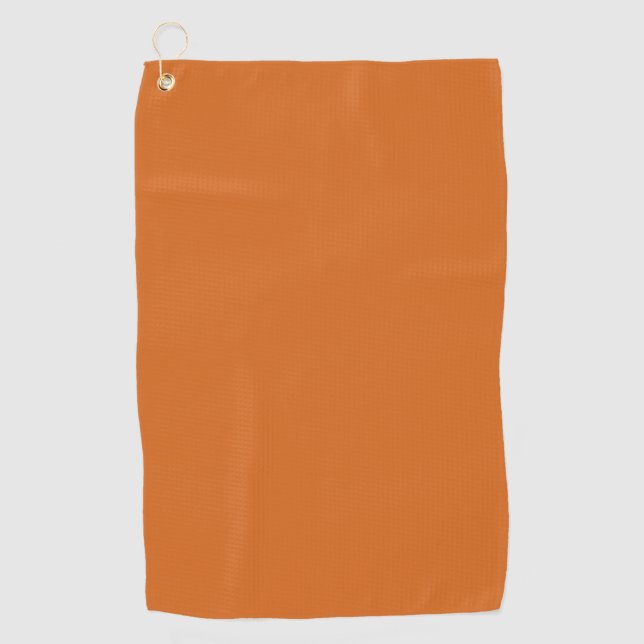 Solid colour plain burnt orange cinnamon golf towel (Front)