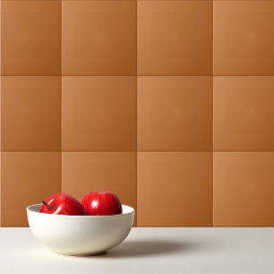 Solid colour plain burnt orange cinnamon tile